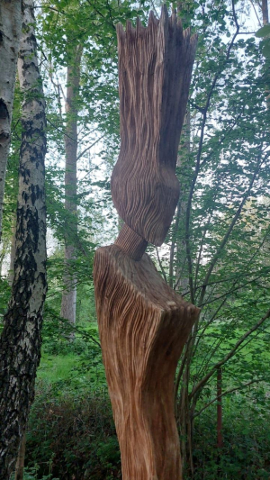 Toni Kanwa Adikusumah - Pamor nature (Detail)(Wood: mahogany)